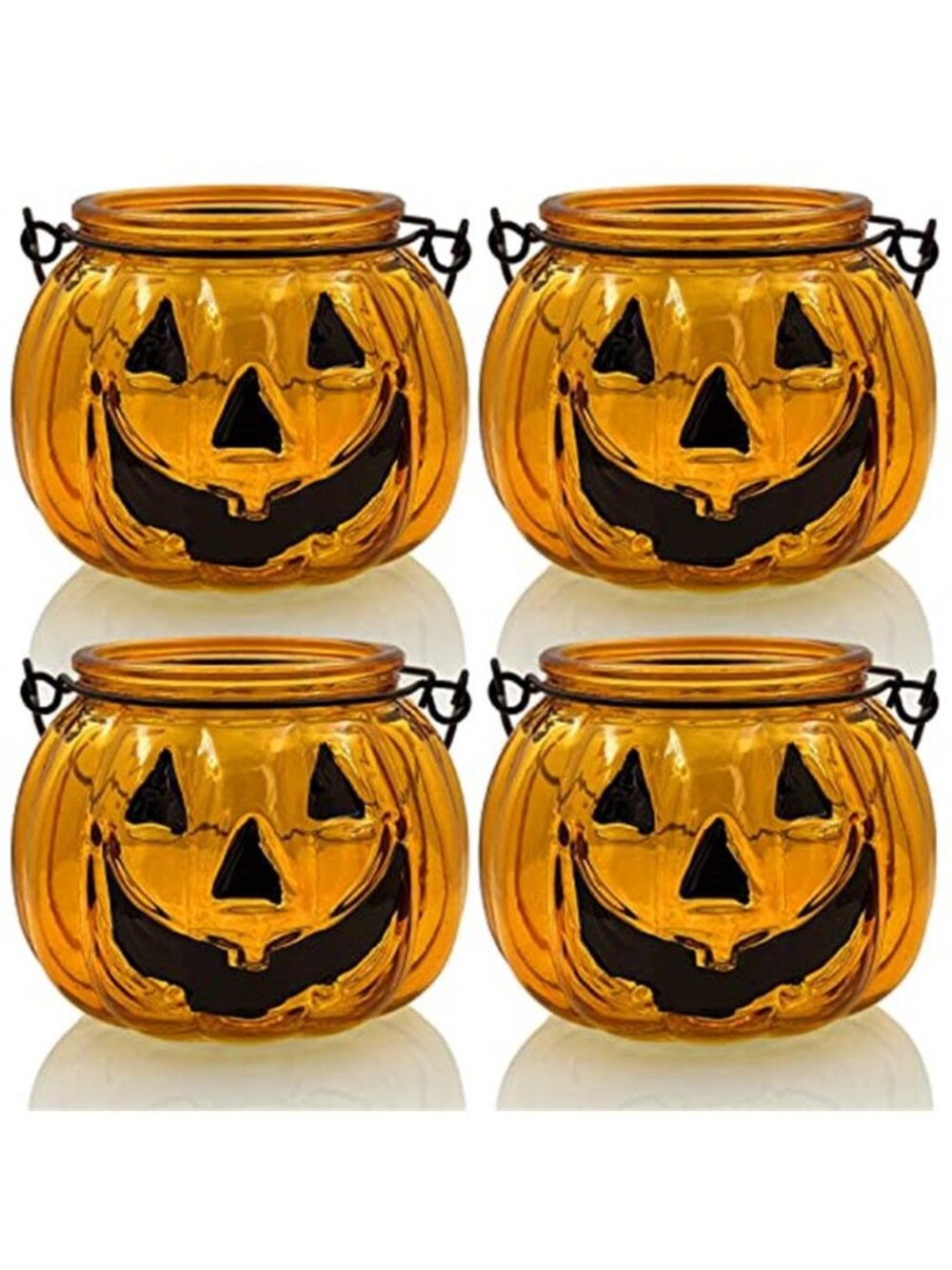 Halloween Candle Holders Set of 4, SHMILMH Tealight Votive Candle Holders with